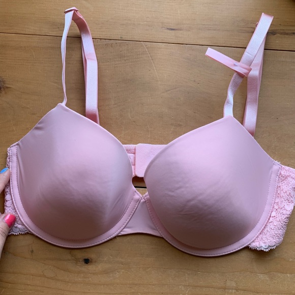 NWOT / 34D / La Vie en Rose / Soft Pink & Lace Bra - Picture 3 of 8